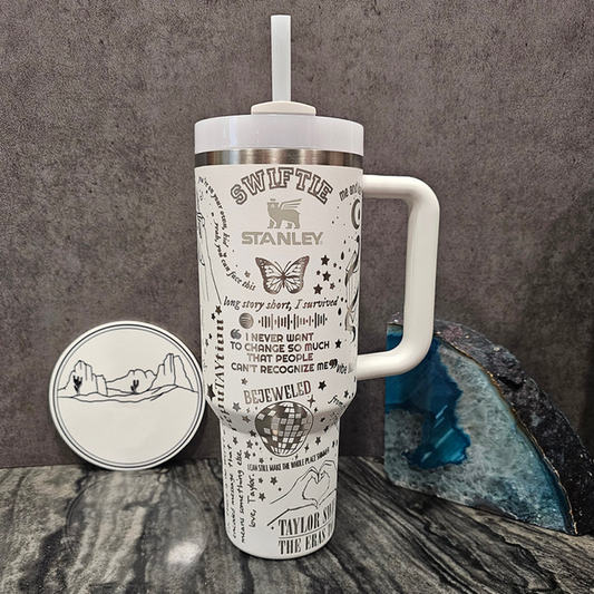40 Oz Swiftie on Frost White Tumbler - Perfect Gift For Fans